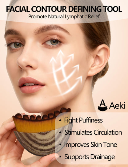 Aeki Lymphatic Contour Face Brush,Aeki Facial Massage Brush,Aeki Lymphatic Face Brush.Ergonomic face Tool Relieve Fatigue (1PCS)