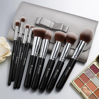 BEAKEY Makeup Brushes Set, Professional Foundation Eyeshadow Concealer Blush Powder Bronzer Applicator, 2 Blender Sponge with Beauty Paper Case stocking stuffers