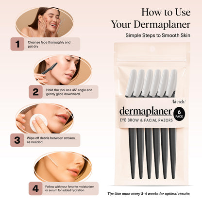 Kitsch Dermaplane Razor for Women Face – Face Razors for Women & Men, Eyebrow Trimmer & Face Shaver – Exfoliating Facial Razor & Skin Care Tool for Smoother Skin - Terracotta, 12 pcs
