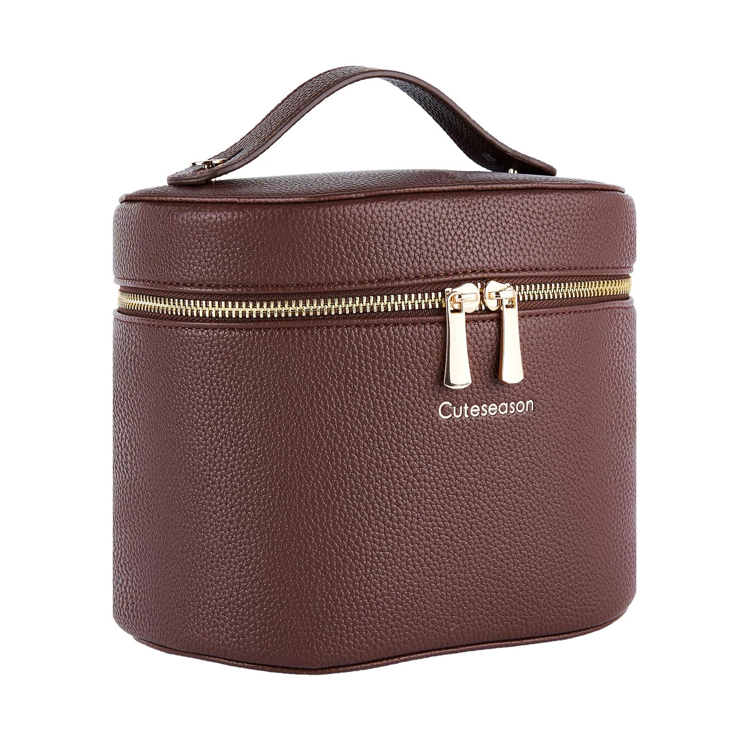 Makeup Bag, Toiletry Bag with Removable Zippered Inner Pocket, Portable Cosmetic Bag, Makeup Organizer for Woman Case (Brown)