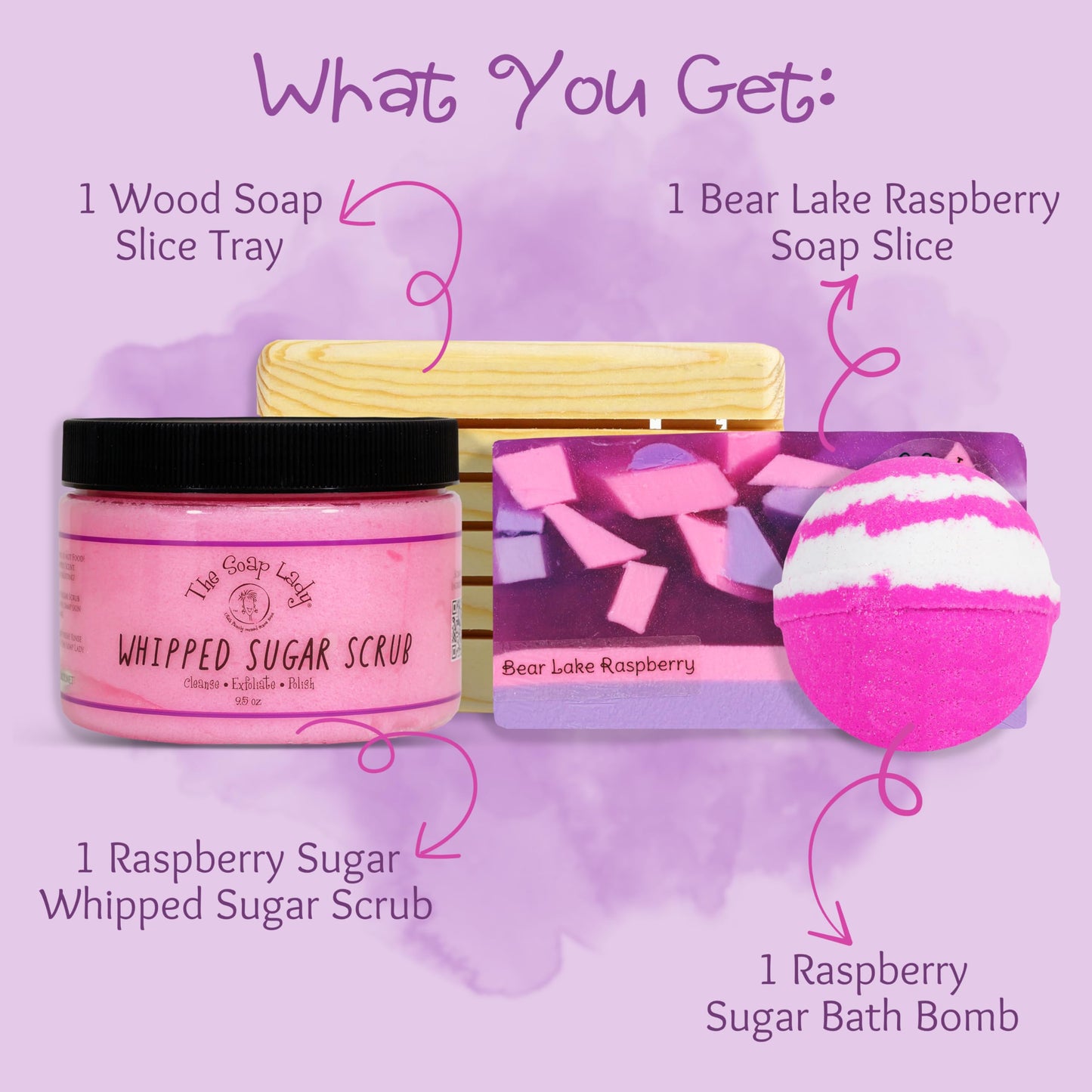 The Soap Lady Bath and Body Gift Set - Raspberry Sugar