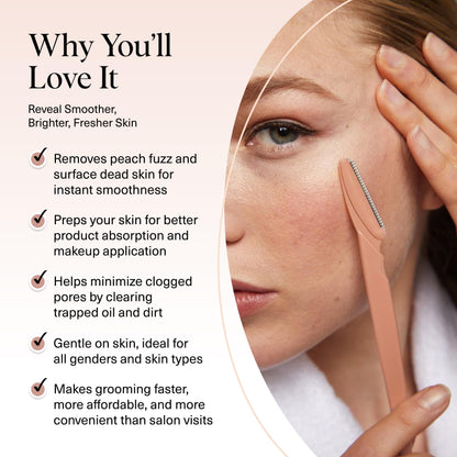 Kitsch Dermaplane Razor for Women Face – Face Razors for Women & Men, Eyebrow Trimmer & Face Shaver – Exfoliating Facial Razor & Skin Care Tool for Smoother Skin - Terracotta, 12 pcs