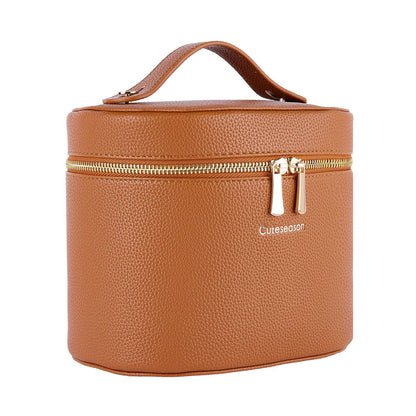 Makeup Bag, Toiletry Bag with Removable Zippered Inner Pocket, Portable Cosmetic Bag, Makeup Organizer for Woman Case (Brown)