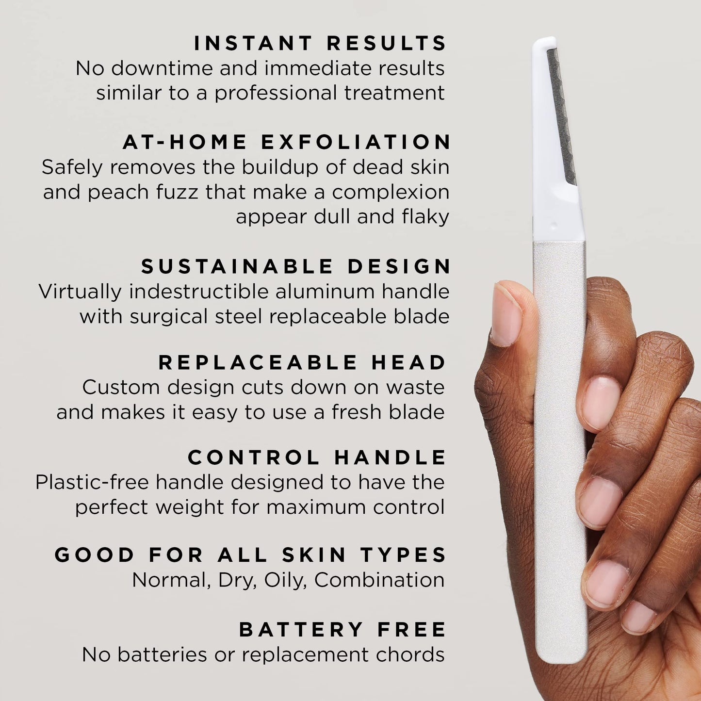 StackedSkincare Dermaplane Razor for Women Face - Professional Facial Razor, Non-electric Face Shaver for Women - Eyebrow Razor & Dermaplaning Tool for Face Exfoliation - Includes Handle & Blade