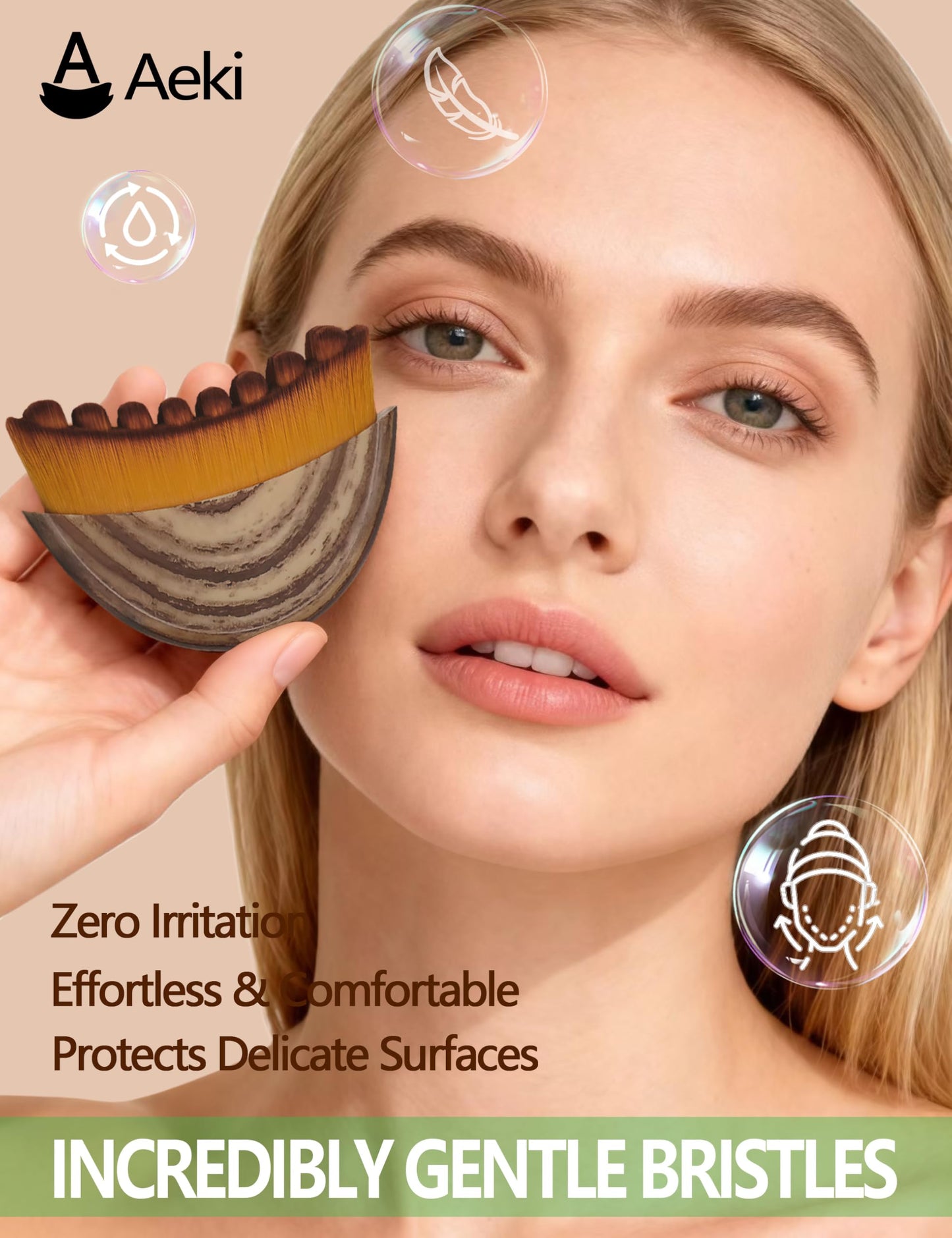 Aeki Lymphatic Contour Face Brush,Aeki Facial Massage Brush,Aeki Lymphatic Face Brush.Ergonomic face Tool Relieve Fatigue (1PCS)