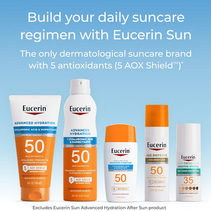 Eucerin Advanced Hydration After Sun Lotion for Face and Body, Enriched with Antioxidants, 24-Hour Hydration for Dry, Sun-Stressed Skin, 6.8 Fl Oz Tube