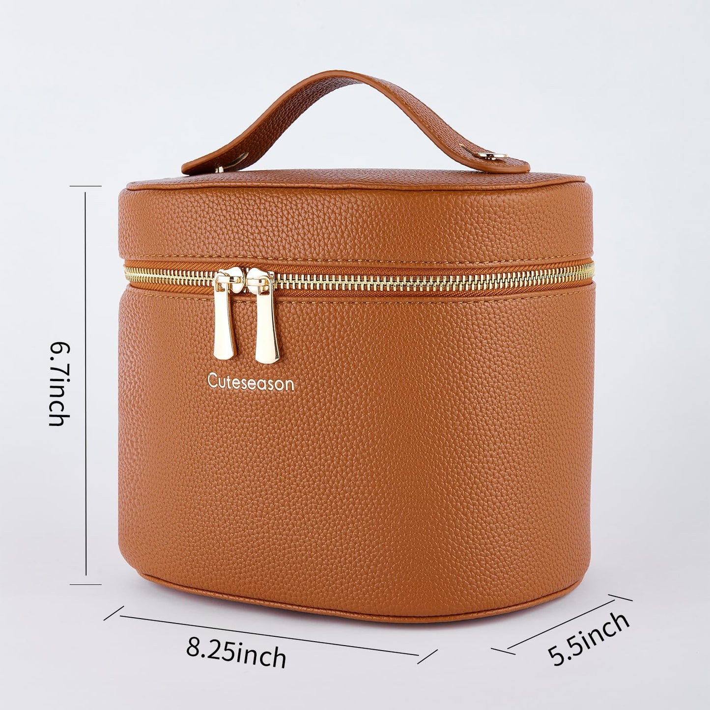 Makeup Bag, Toiletry Bag with Removable Zippered Inner Pocket, Portable Cosmetic Bag, Makeup Organizer for Woman Case (Brown)