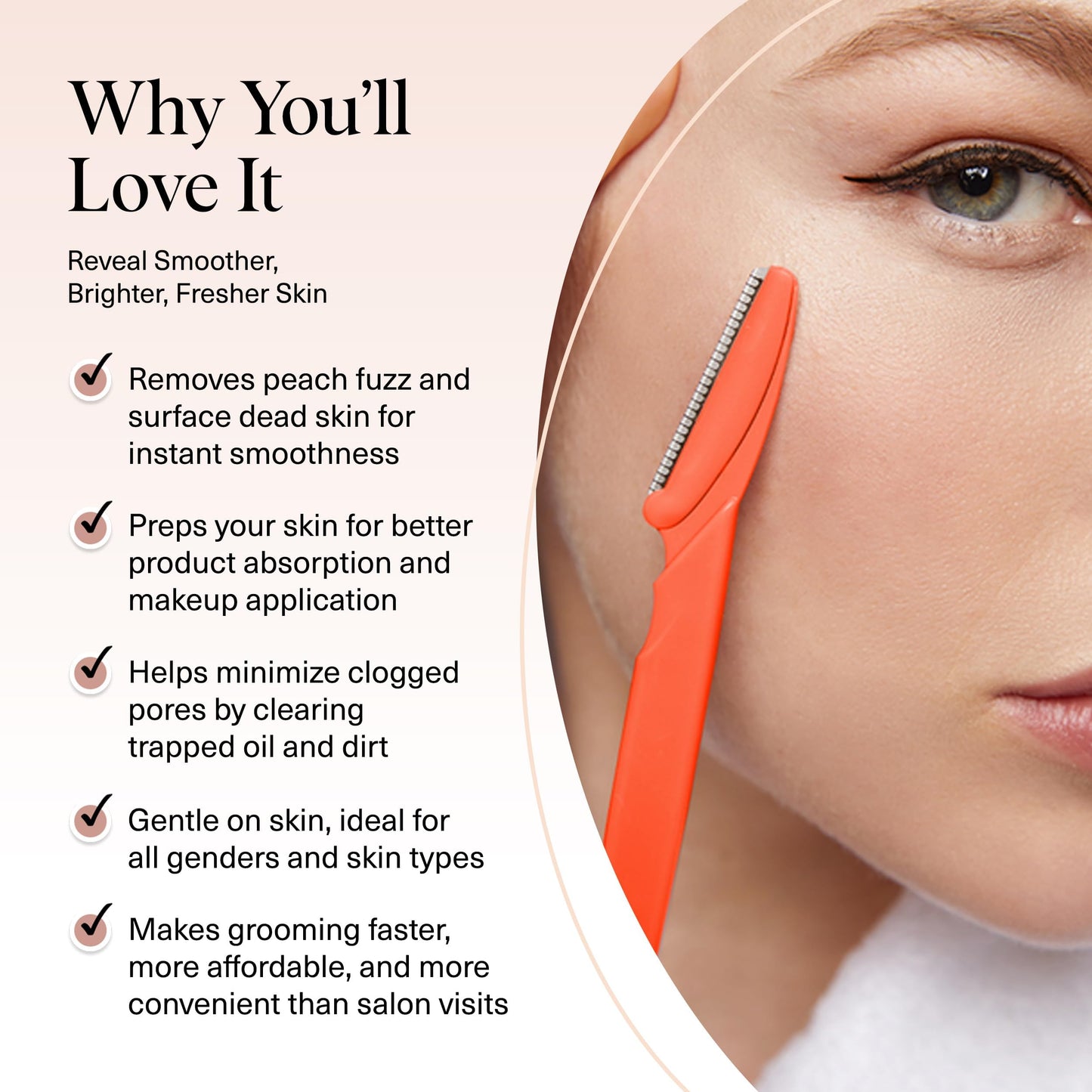 Kitsch Dermaplane Razor for Women Face – Face Razors for Women & Men, Eyebrow Trimmer & Face Shaver – Exfoliating Facial Razor & Skin Care Tool for Smoother Skin - Terracotta, 12 pcs