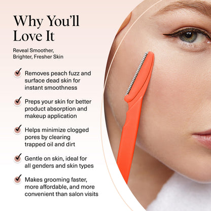 Kitsch Dermaplane Razor for Women Face – Face Razors for Women & Men, Eyebrow Trimmer & Face Shaver – Exfoliating Facial Razor & Skin Care Tool for Smoother Skin - Terracotta, 12 pcs