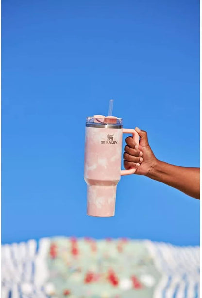 STANLEY Adventure Quencher Travel Tumbler 40 oz - Peach Tie Dye