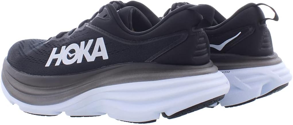 HOKA ONE ONE Bondi 8 Wide Womens Shoes Size 7.5, Color: Black/White