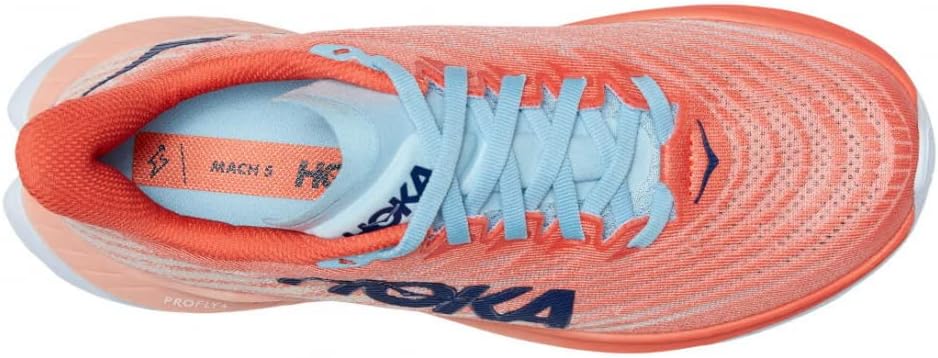 HOKA ONE ONE Womens Mach 5 Textile Camellia Peach Parfait Trainers 6 US