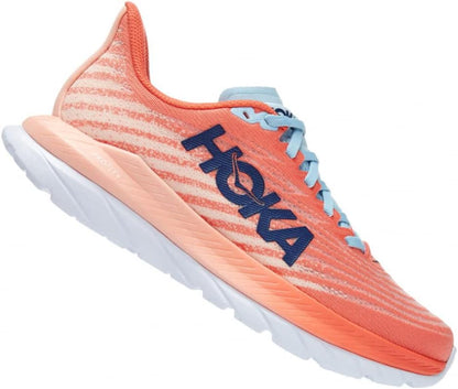 HOKA ONE ONE Womens Mach 5 Textile Camellia Peach Parfait Trainers 6 US