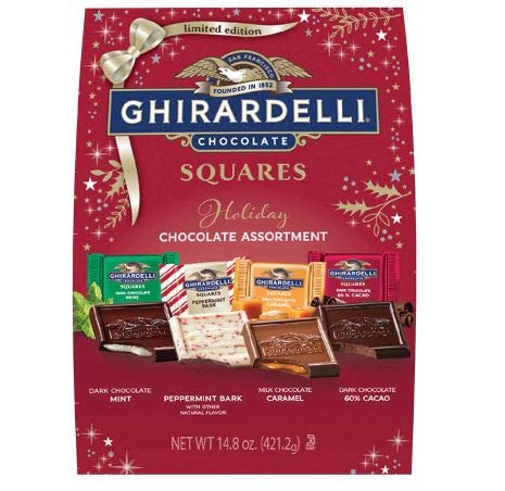 Ghirardelli Chocolate Squares Holiday Assortment, Individually Wrapped Candy, 14.8 Ounces