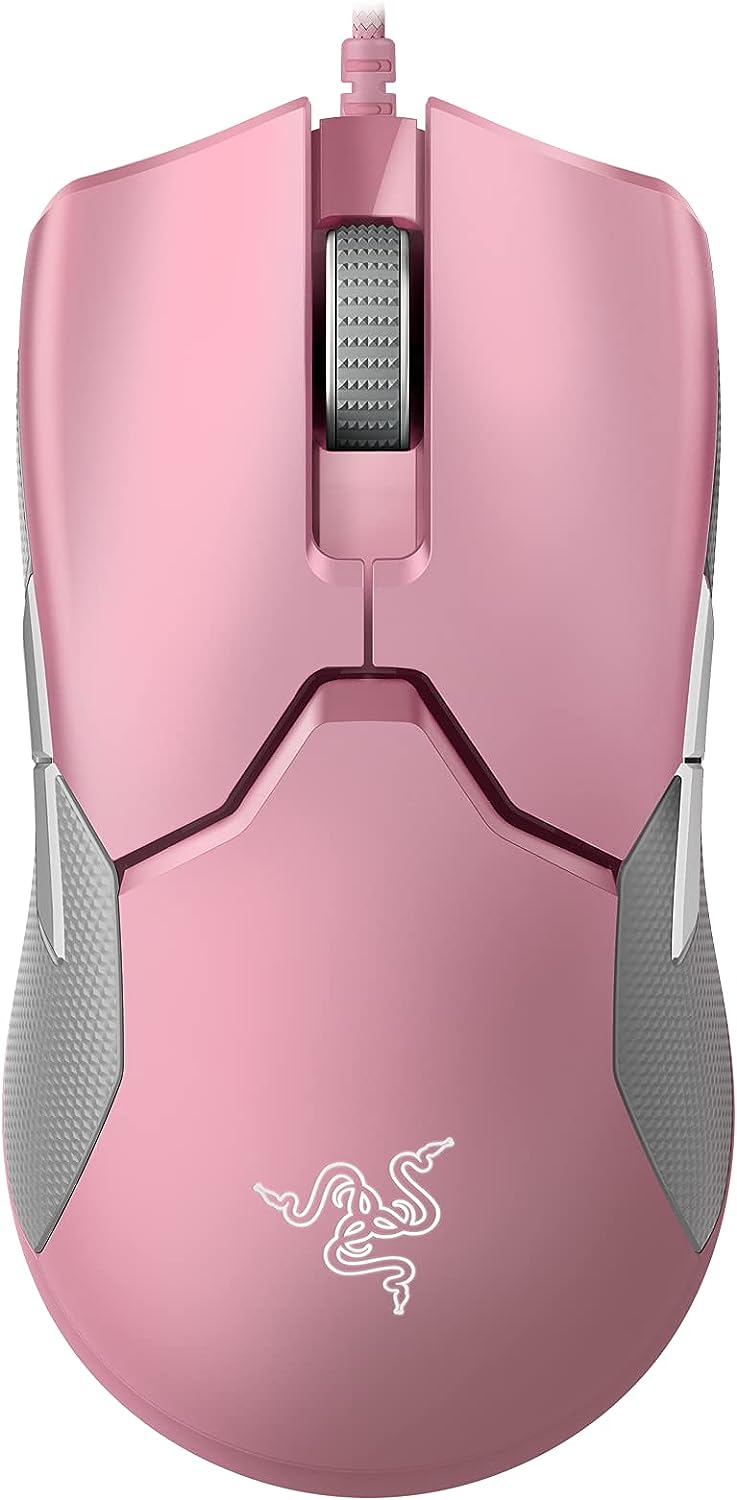 Razer Viper Ultralight Ambidextrous Wired Gaming Mouse: 2nd Gen Optical Mouse Switches - 16K DPI Optical Sensor - Chroma RGB Lighting - 8 Programmable Buttons - Drag-Free Cord - Quartz Pink