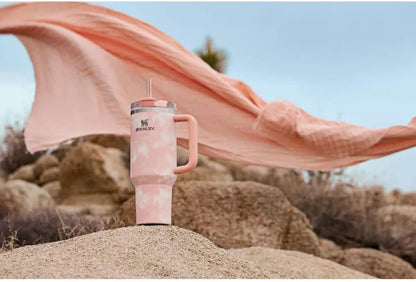 STANLEY Adventure Quencher Travel Tumbler 40 oz - Peach Tie Dye