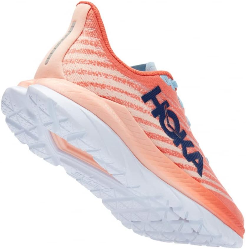 HOKA ONE ONE Womens Mach 5 Textile Camellia Peach Parfait Trainers 6 US