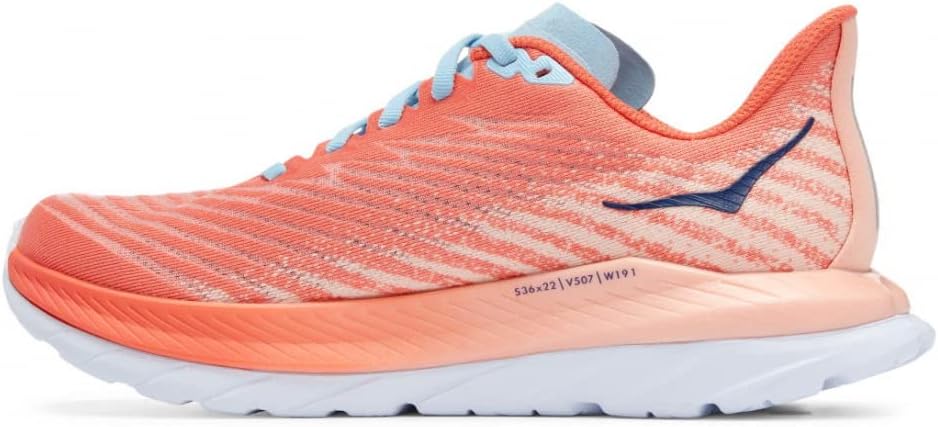 HOKA ONE ONE Womens Mach 5 Textile Camellia Peach Parfait Trainers 6 US