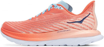 HOKA ONE ONE Womens Mach 5 Textile Camellia Peach Parfait Trainers 6 US