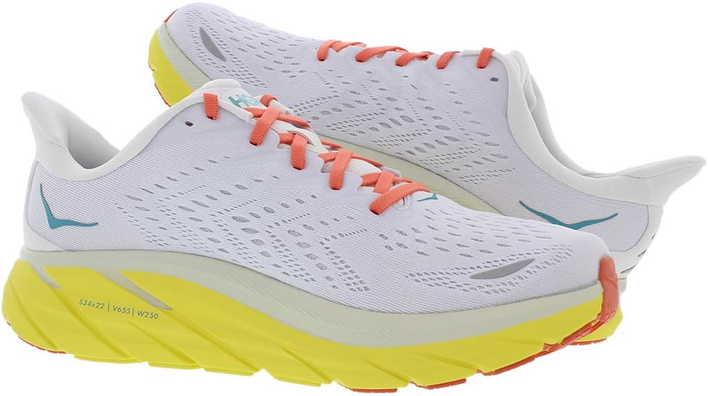 HOKA ONE ONE Clifton 8 Mens Shoes Size 13, Color: Blanc De Blanc/Illuminating