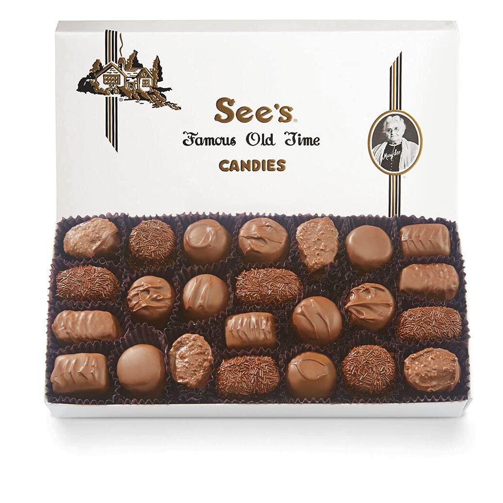See's Candies Assorted Chocolates (1 Pound (Pack of 1), White Gift Wrap)
