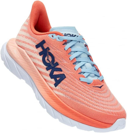 HOKA ONE ONE Womens Mach 5 Textile Camellia Peach Parfait Trainers 6 US