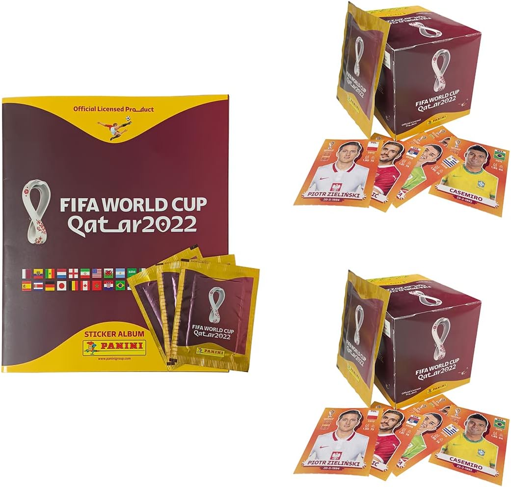 Panini Official FIFA World Cup Qatar 2022 Two Sticker Boxes (500 Stickers Total)