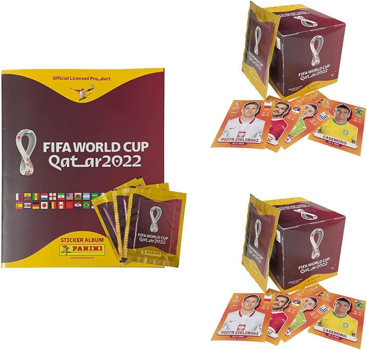 Panini Official FIFA World Cup Qatar 2022 Two Sticker Boxes (500 Stickers Total)
