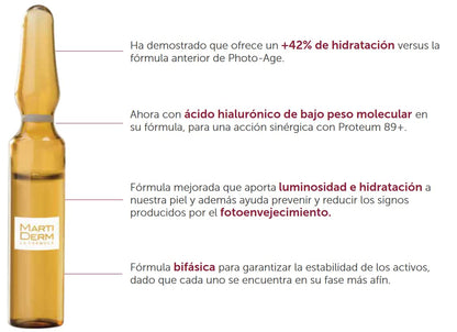 Martiderm Platinum Photo-Age Moisturises Brightens and Firms Anti-Pollution Effect 30 amp, 2 ml each