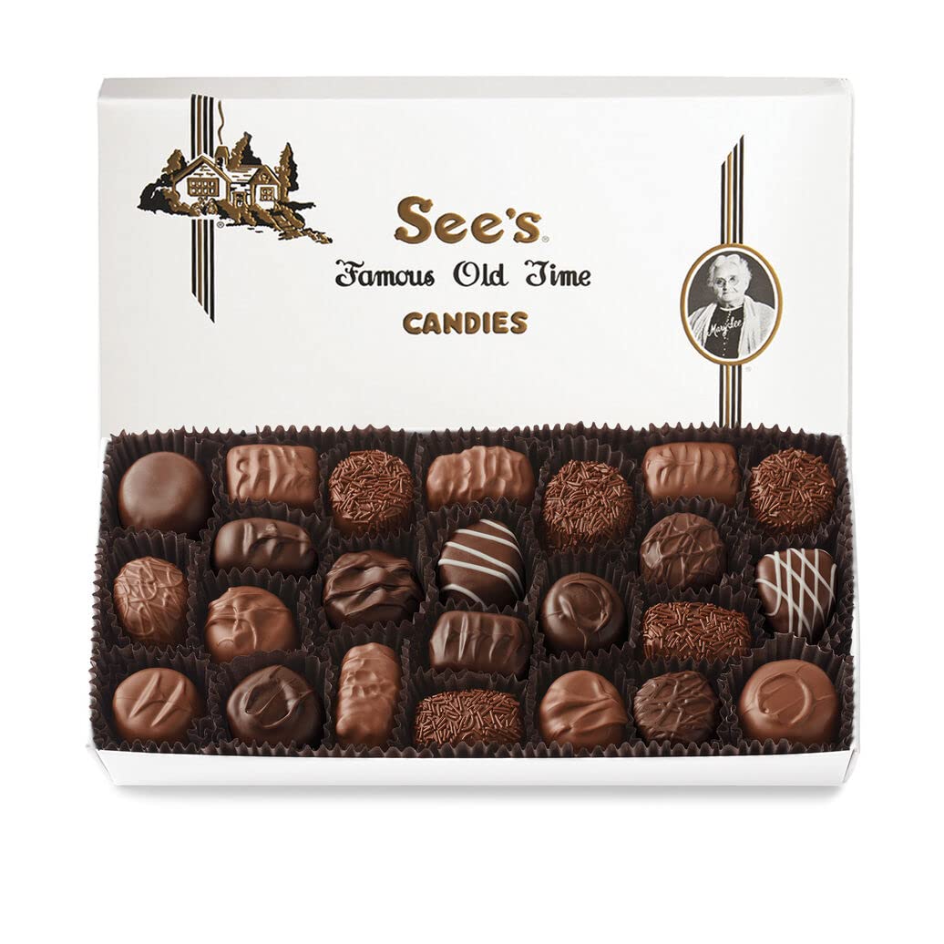 See's Candies Assorted Chocolates (1 Pound (Pack of 1), White Gift Wrap)