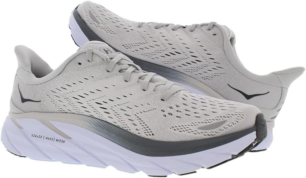 HOKA ONE ONE Clifton 8 Mens Shoes Size 11.5, Color: Lunar Rock/Nimbus Cloud