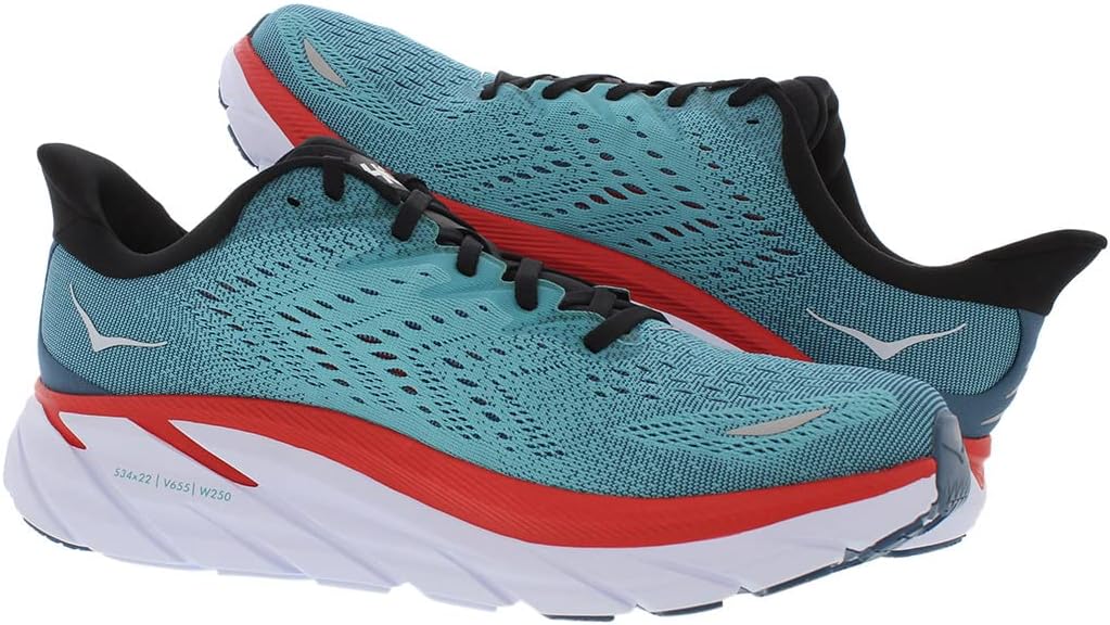 HOKA ONE ONE Clifton 8 Mens Shoes Size 10.5, Color: Real Teal/Aquarelle