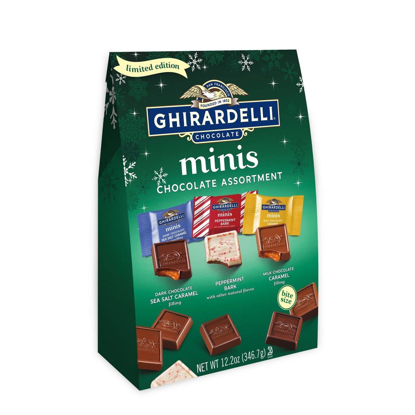 Ghirardelli Chocolate Squares Holiday Assortment, Individually Wrapped Candy, 14.8 Ounces