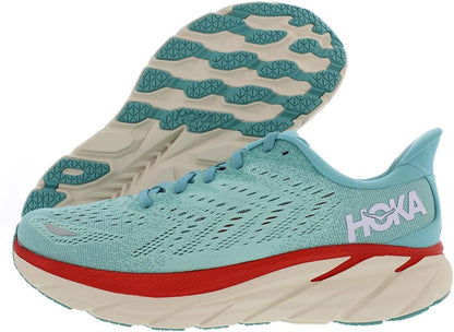 HOKA ONE ONE Clifton 8 Womens Shoes Size 9.5, Color: Aquarelle/Eggshell Blue