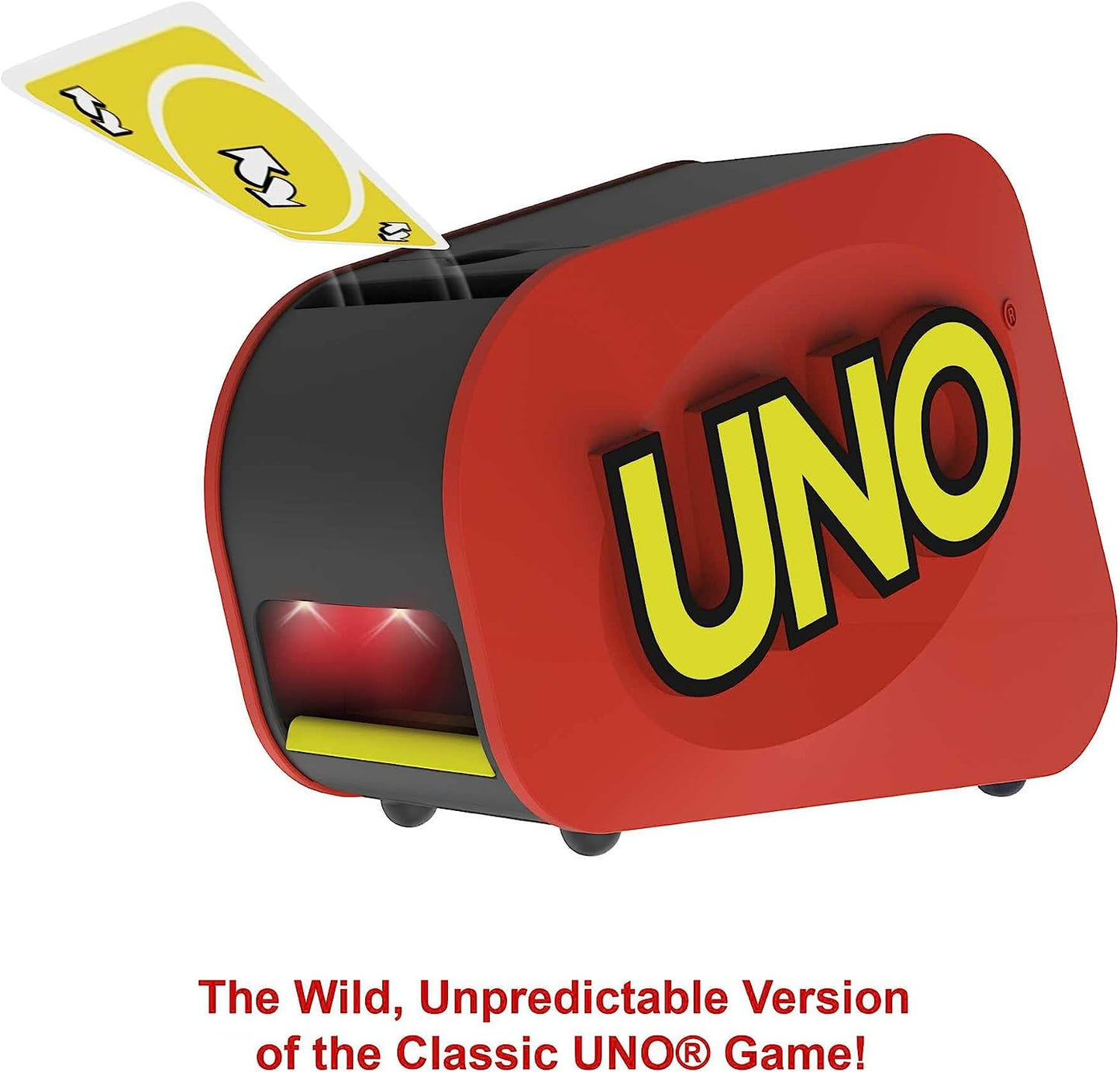 UNO Extreme Card Game Featuring Random-Action Launcher with Lights & Sounds & 112 Cards, Kid, Teen & Adult Game Night Gift Ages 7 Years & Older, GXY75