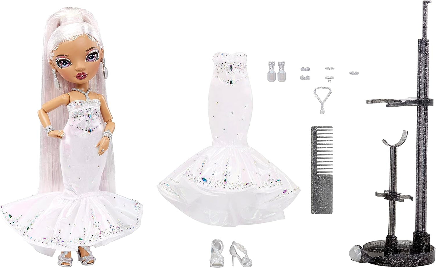 Rainbow High Holiday Edition Collector Doll 11"- 2022 Roxie Grand Posable Fashion Doll with Multicolor Hair, in Diamond & Iridescent Designer Gown Including Premium Doll Accessories. Great Gift