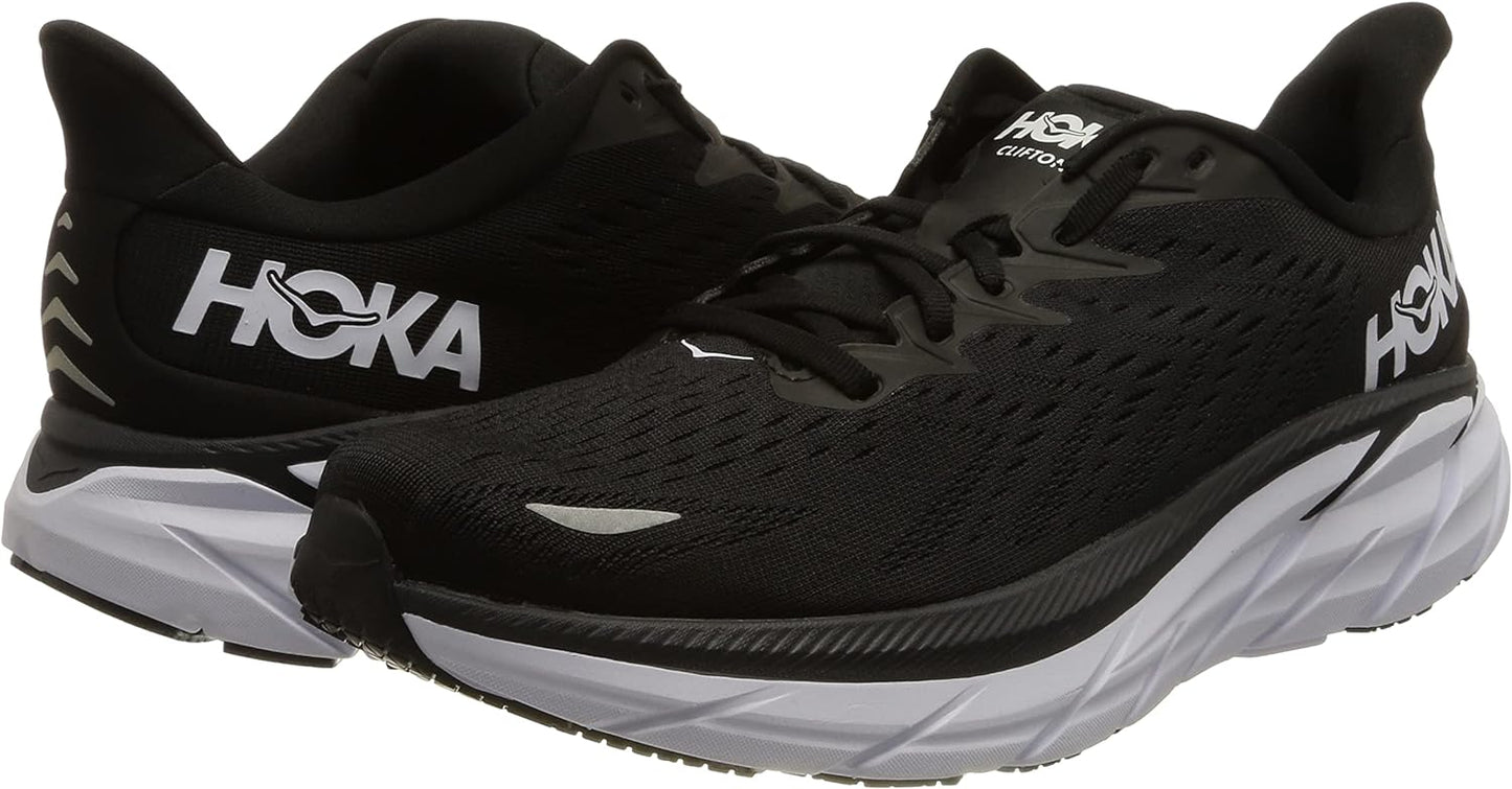 HOKA ONE ONE Women's Running Shoes, Black White, 7 US