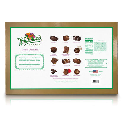Russell Stover Whitman's Sampler Chocolate Box Assortment Box, An Assortment of Nutty, Chewy, Creamy Crispy Milk Chocolate Covered Candies and Dark Chocolate Covered Candies, 24 Ounce