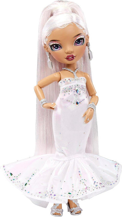 Rainbow High Holiday Edition Collector Doll 11"- 2022 Roxie Grand Posable Fashion Doll with Multicolor Hair, in Diamond & Iridescent Designer Gown Including Premium Doll Accessories. Great Gift