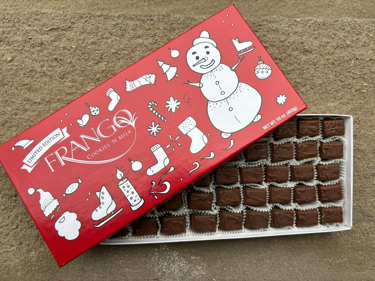 Frango Chocoate Holiday 1 LB Limited Edition Cookies 'N Milk Box of Chocolates