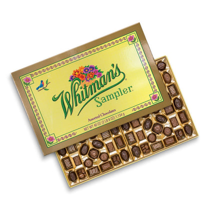 Russell Stover Whitman's Sampler Chocolate Box Assortment Box, An Assortment of Nutty, Chewy, Creamy Crispy Milk Chocolate Covered Candies and Dark Chocolate Covered Candies, 24 Ounce