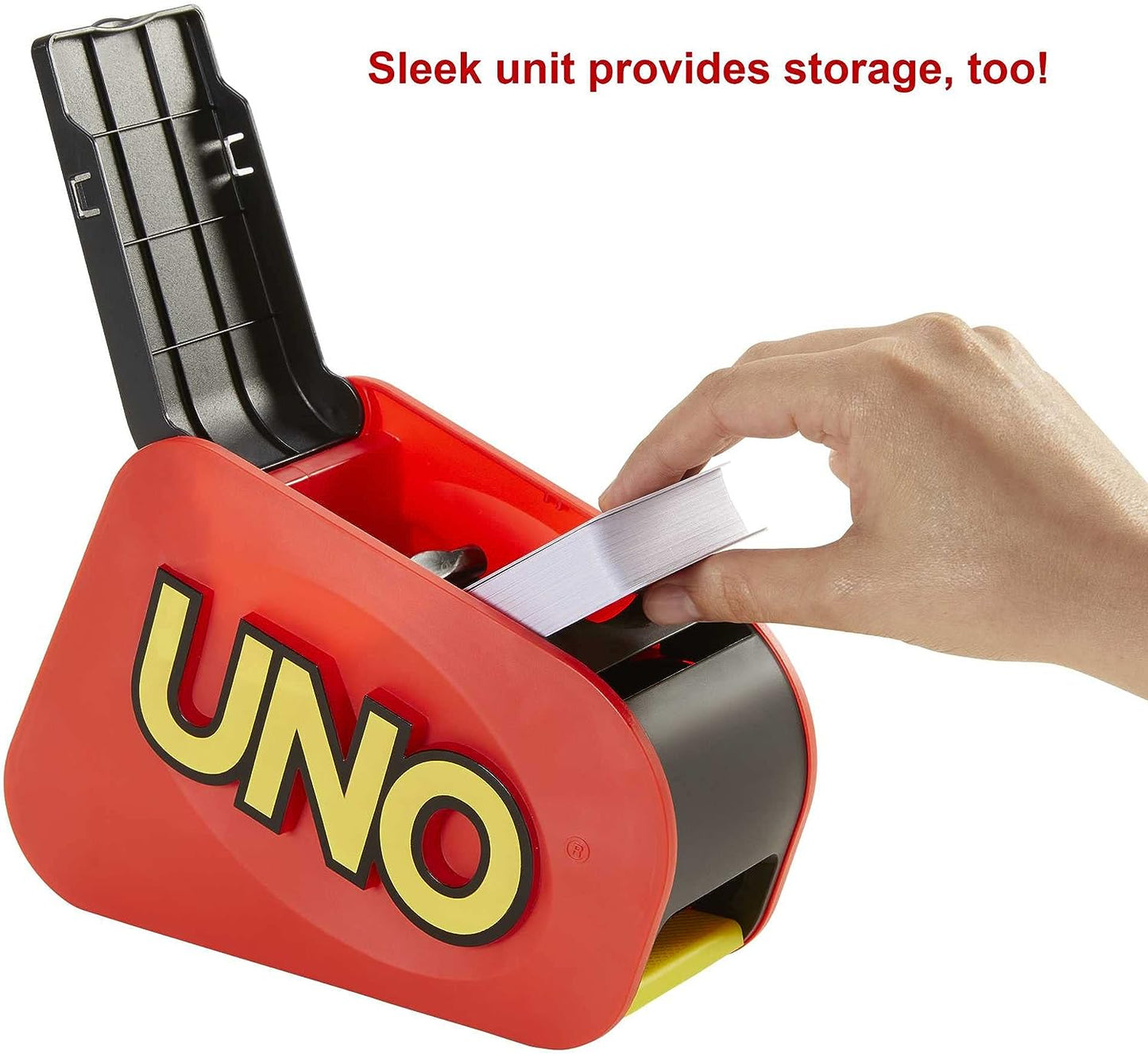 UNO Extreme Card Game Featuring Random-Action Launcher with Lights & Sounds & 112 Cards, Kid, Teen & Adult Game Night Gift Ages 7 Years & Older, GXY75