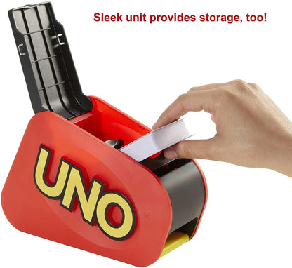 UNO Extreme Card Game Featuring Random-Action Launcher with Lights & Sounds & 112 Cards, Kid, Teen & Adult Game Night Gift Ages 7 Years & Older, GXY75