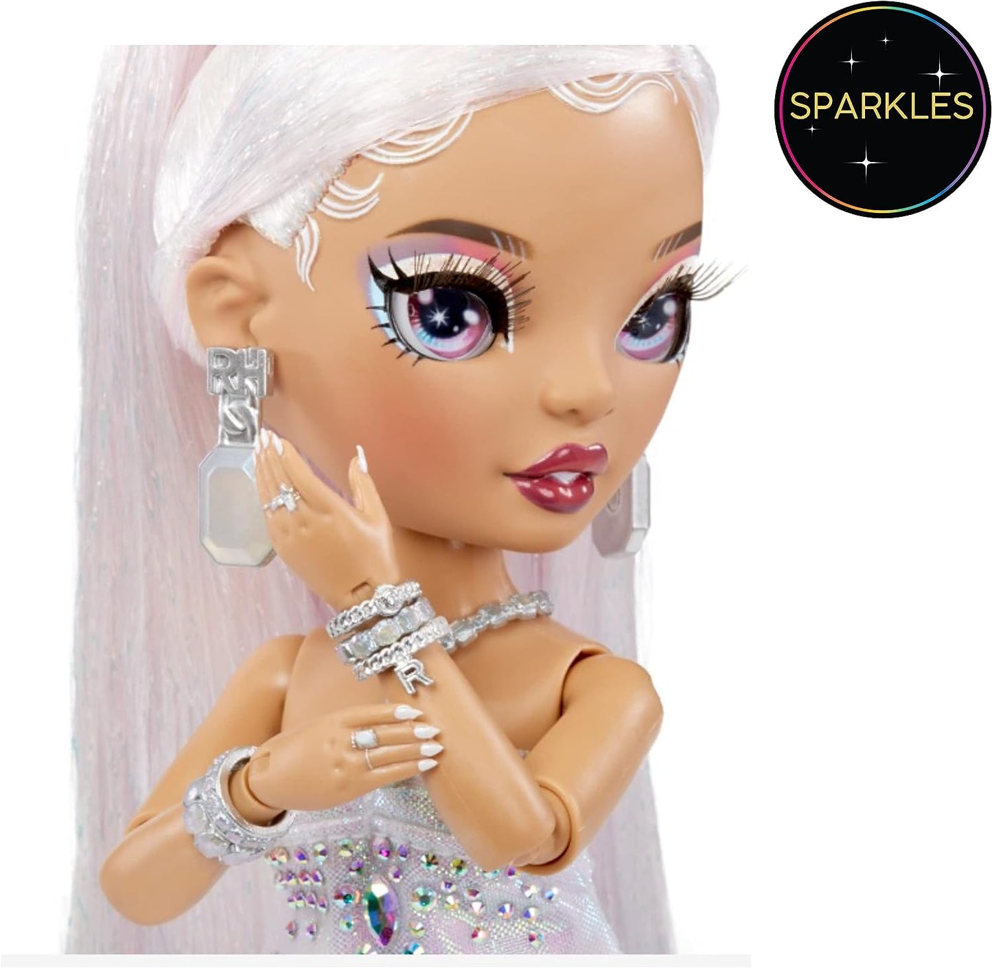 Rainbow High Holiday Edition Collector Doll 11"- 2022 Roxie Grand Posable Fashion Doll with Multicolor Hair, in Diamond & Iridescent Designer Gown Including Premium Doll Accessories. Great Gift