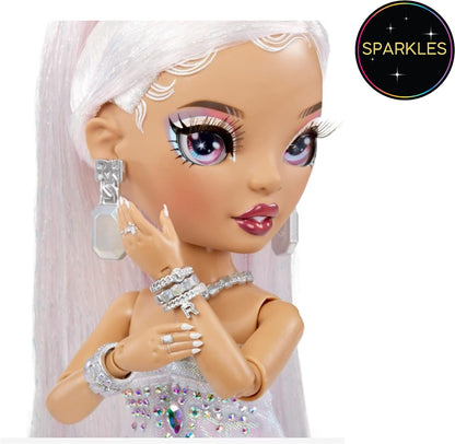 Rainbow High Holiday Edition Collector Doll 11"- 2022 Roxie Grand Posable Fashion Doll with Multicolor Hair, in Diamond & Iridescent Designer Gown Including Premium Doll Accessories. Great Gift