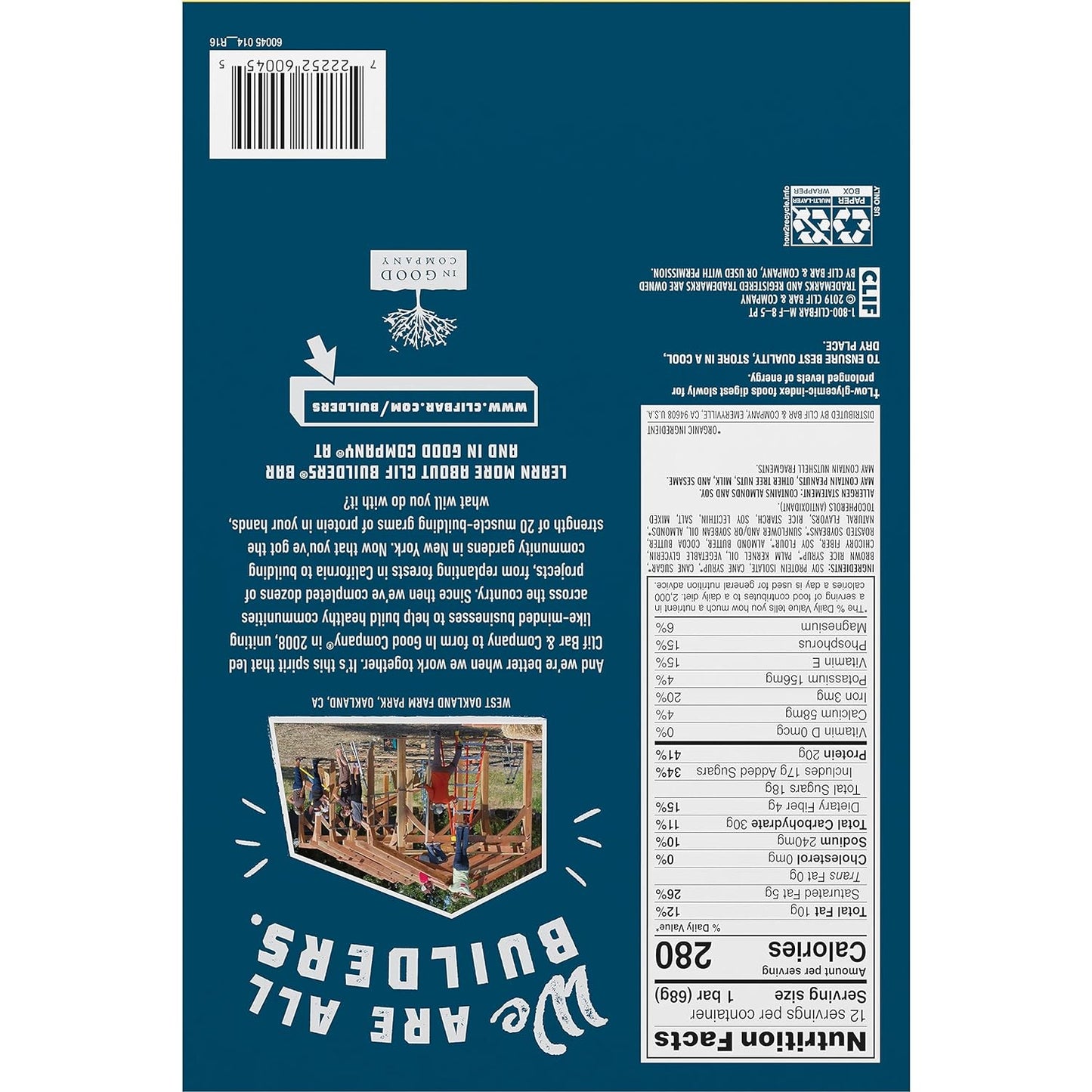 CLIF Builders - Chocolate Peanut Butter Flavor 2.4 oz. (12 Pack)