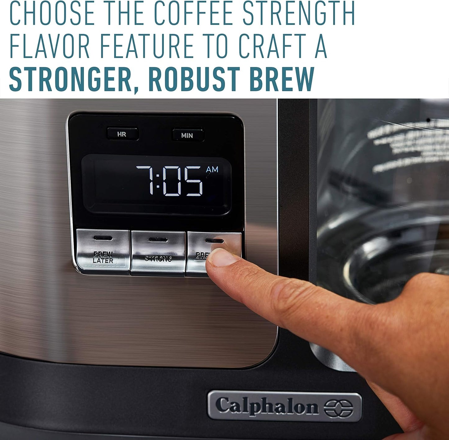 Calphalon BVCLDCG1 Perfect-Brew 10-Cup Coffee Maker, Dark Stainless Steel