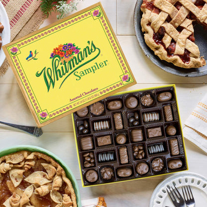Russell Stover Whitman's Sampler Chocolate Box Assortment Box, An Assortment of Nutty, Chewy, Creamy Crispy Milk Chocolate Covered Candies and Dark Chocolate Covered Candies, 24 Ounce