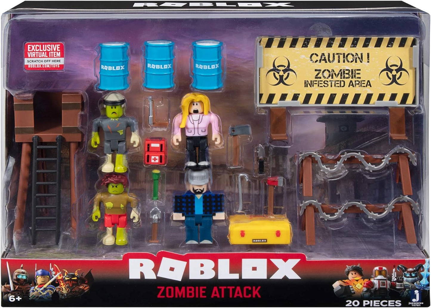 Roblox Action Collection - Zombie Attack Playset [Includes Exclusive Virtual Item]