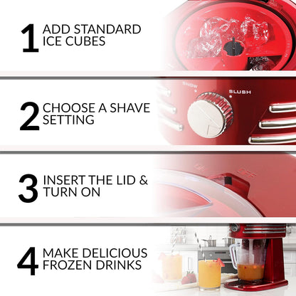 Nostalgia Retro Classic 40-Ounce Beverage Station Perfect Frozen Drink Machine for Slushies, Daiquiris, and Margaritas, 40 oz, Red